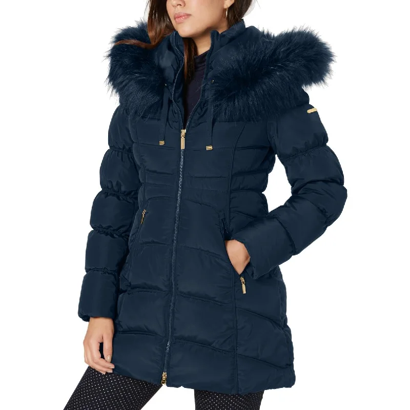 Laundry by Shelli Segal Women's Hooded Puffer Coat with Faux Fur Trim Classic Trench Coat Laundry by Shelli Segal Women's Hooded Puffer Coat with Faux Fur Trim Classic Trench Coat