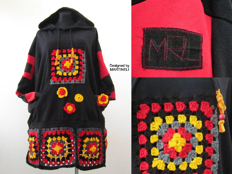 Plus Size Hooded Dress,4X Long Black Sweatshirt Dress Hoodie with Lining Warm Insulated