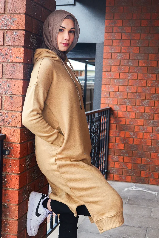 Long Hoodie Jumper Hoodie with Earth Tones Natural Calm