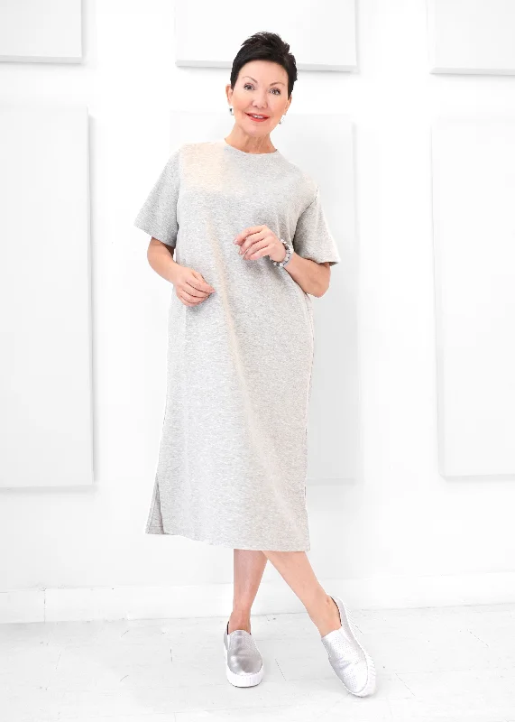 Luxe Modal - Midi T-shirt Dress Striped Floral Plaid