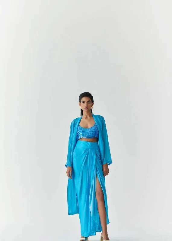 Macaw Organza Jacket Hooded Jacket Caped Jacket Shawl Collar Jacket