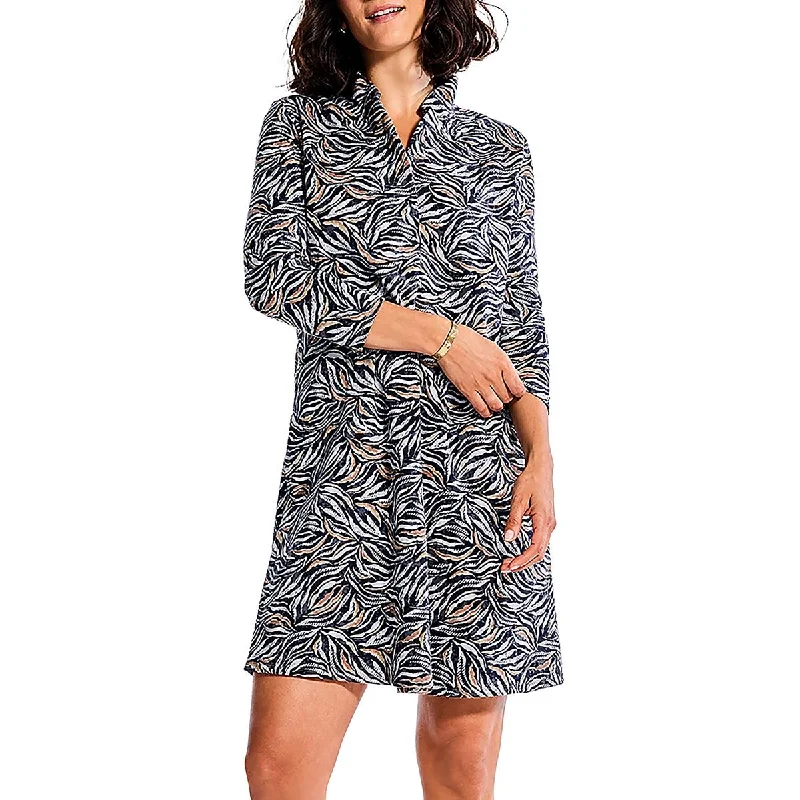Nic + Zoe Womens Casual Short Sweatshirt Dress Hoodie Jacket Zipper Layering