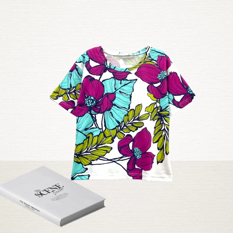 Patch Women Cotton Short Sleeve Round Neck Printed T-Shirt Iron Safe Non-Iron Wrinkle Free Patch Women Cotton Short Sleeve Round Neck Printed T-Shirt Iron Safe Non-Iron Wrinkle Free