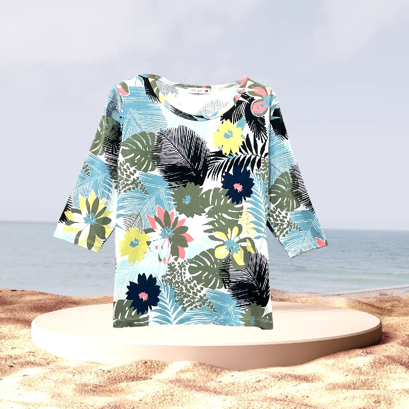 Patch Women Spandex 3/4 Sleeve Round Neck Floral Print T-Shirt Lace Blend Ribbed Blend Corduroy Blend Patch Women Spandex 3/4 Sleeve Round Neck Floral Print T-Shirt Lace Blend Ribbed Blend Corduroy Blend