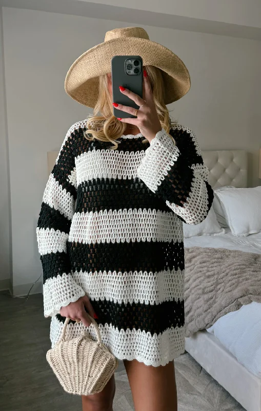 Paula Pullover ~ Cruise Stripe Flare Sleeve Stylish