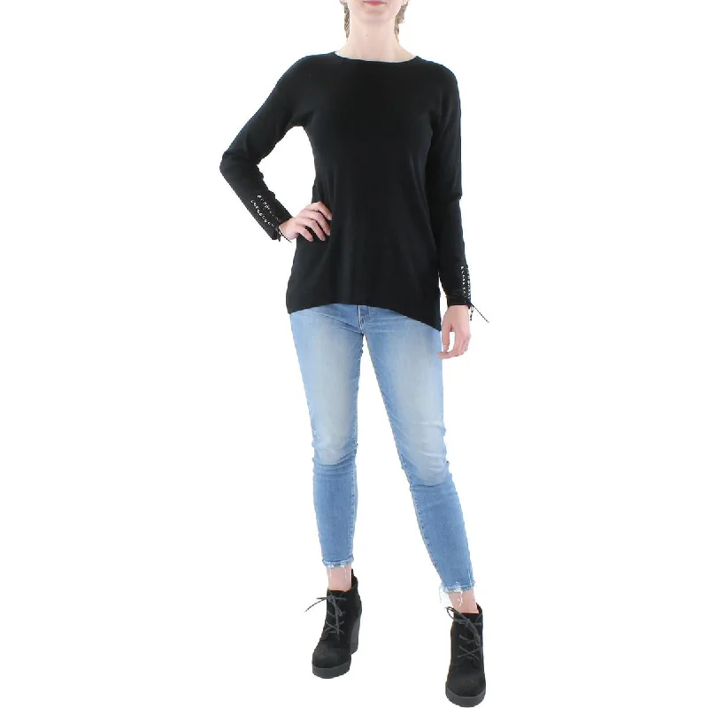 Philosophy Womens String Sleeve Ribbed Pullover Top Alpaca Blend Soft