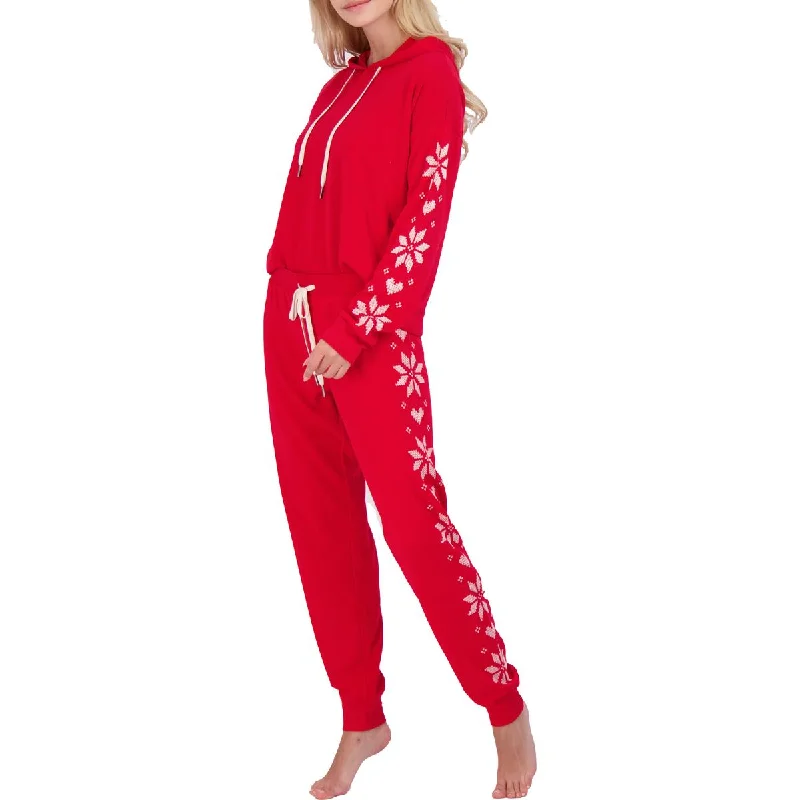 PJ Salvage Women's Frosted Fairisle Print Drawstring Hoodie Hoodie with Snap Buttons Easy Quick PJ Salvage Women's Frosted Fairisle Print Drawstring Hoodie Hoodie with Snap Buttons Easy Quick