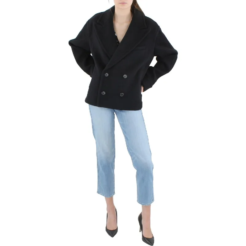 Polo Ralph Lauren Womens Wool Blend Short Wool Coat Cropped Moto Jacket