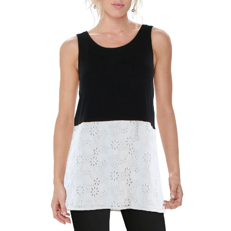 Refried Apparel Womens Eyelet Embroidered Tank Top relaxed fit tank