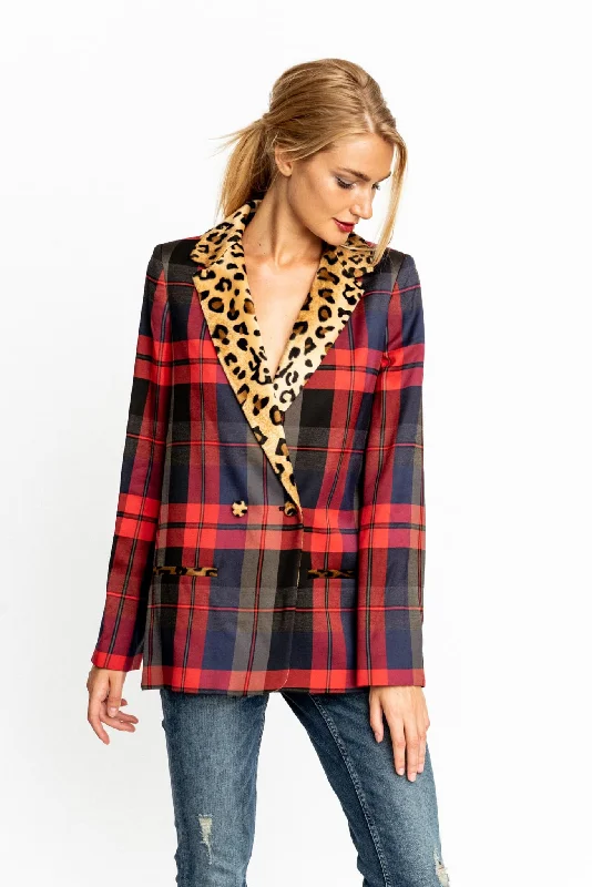 Royal Plaid Clair Blazer Women's Vacation Suit