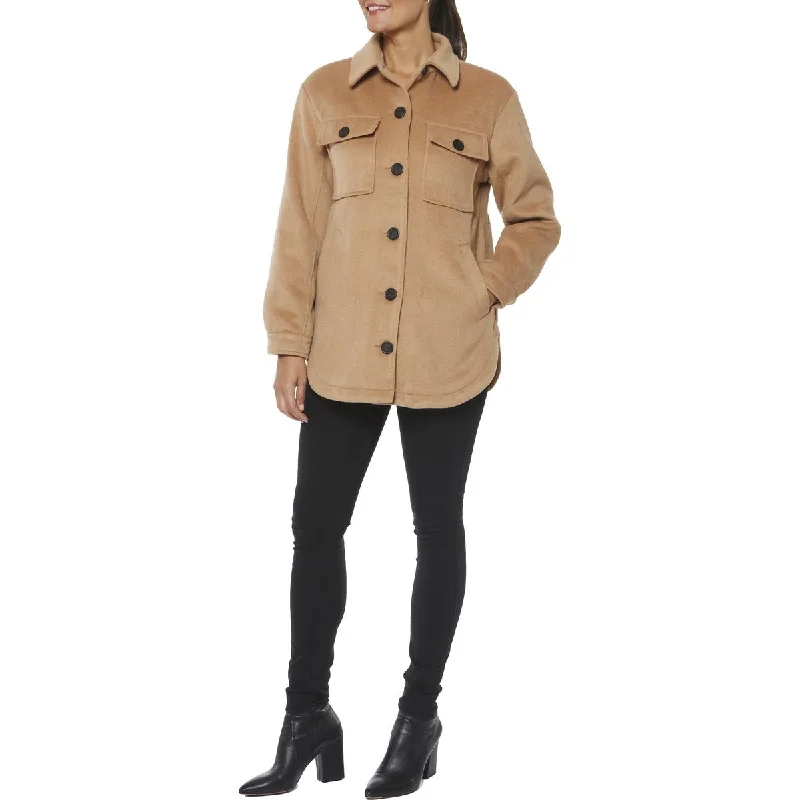 Sanctuary Women's Wool Blend Winter Trucker Coat Warmth-Enhanced Parka