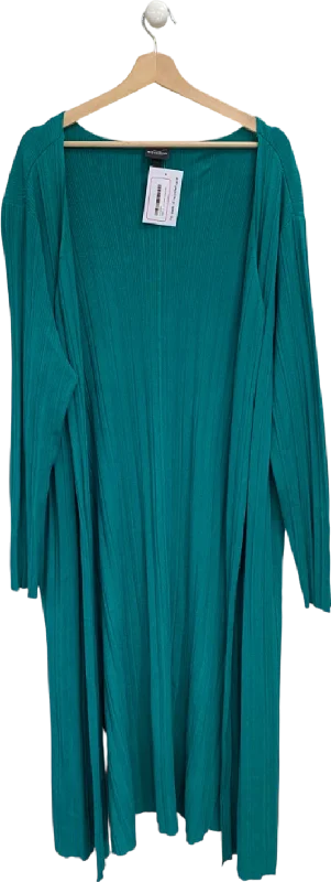 Selection Green Ribbed Open Cardigan UK 24-26 Zippered Front Buttoned Front Snap Front Selection Green Ribbed Open Cardigan UK 24-26 Zippered Front Buttoned Front Snap Front
