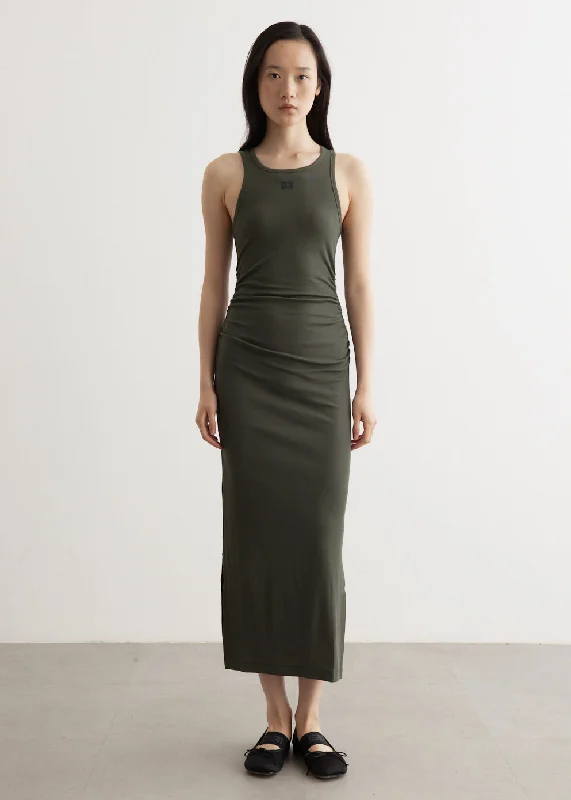 Soft Cotton Rib Tank Top Long Dress gym tank top