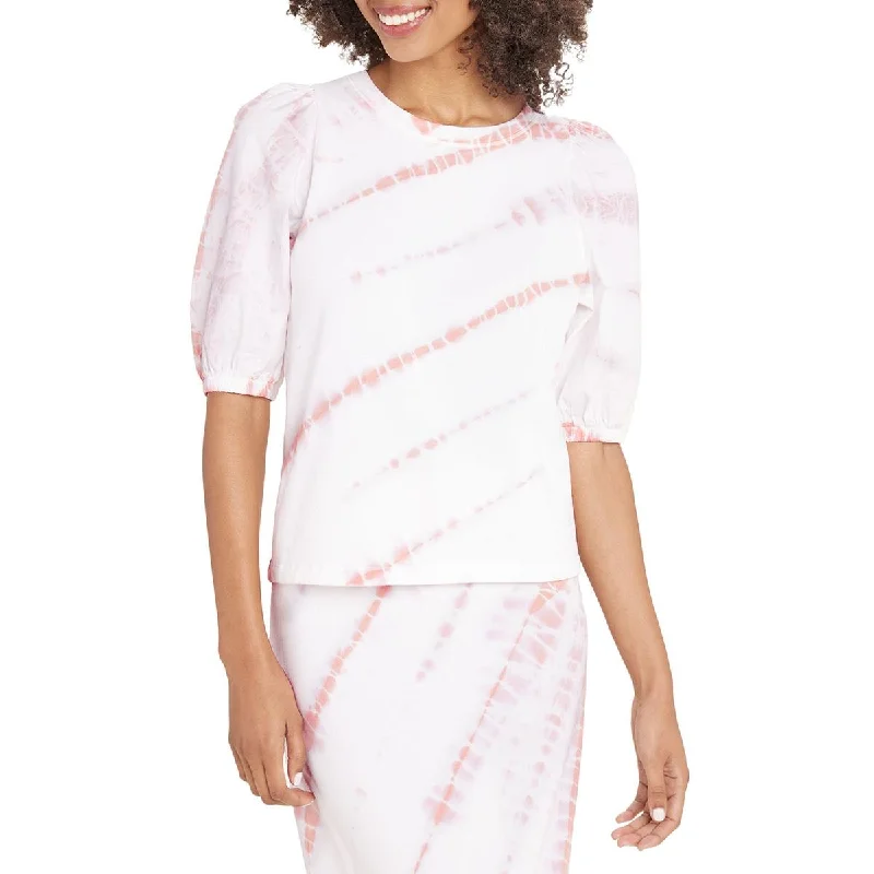 Splendid Womens Celeste Tie Dye Puff Sleeve Pullover Top Sarouel Sleeve Pullover