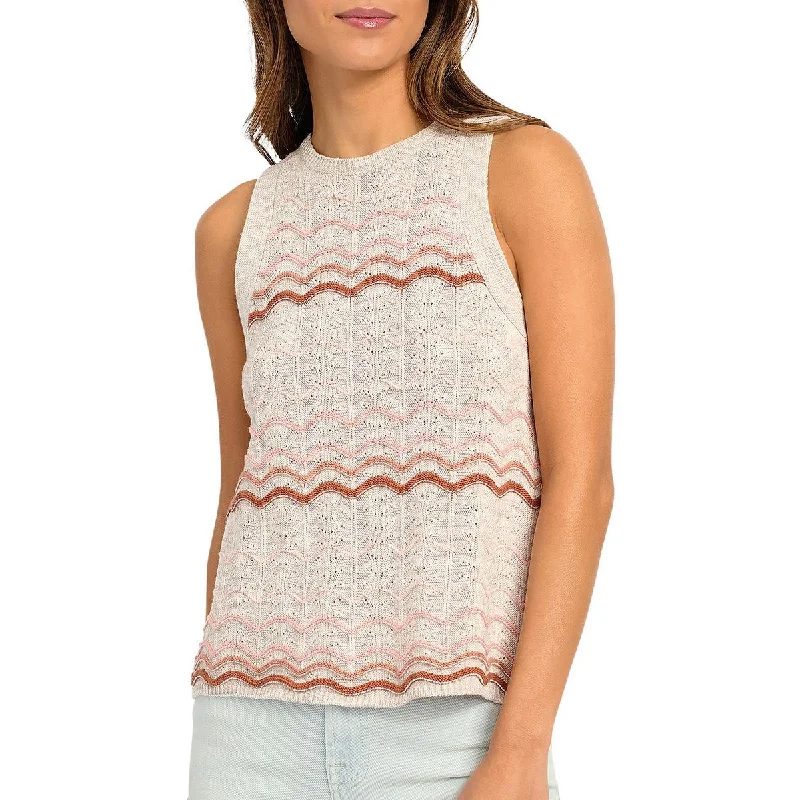Splendid Womens Linen Crewneck Pullover Sweater Oblong Neck Pullover