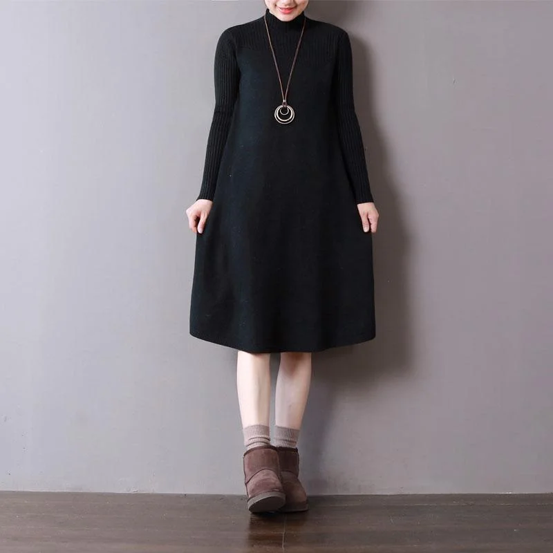 stylish black knit dresses trendy plus size high neck spring dresses baggy pullover Open Front Cardigan stylish black knit dresses trendy plus size high neck spring dresses baggy pullover Open Front Cardigan