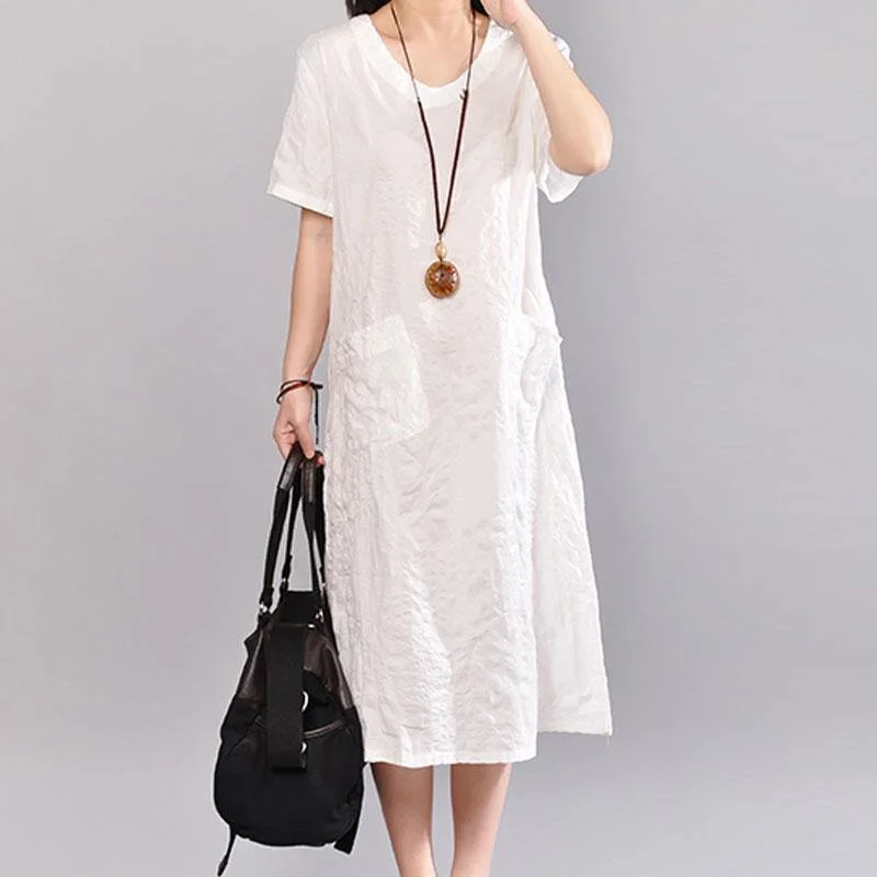 stylish cotton caftans plus size clothing Casual Summer V Neck Short Sleeve White Pullover Dress High Neck Pullover stylish cotton caftans plus size clothing Casual Summer V Neck Short Sleeve White Pullover Dress High Neck Pullover