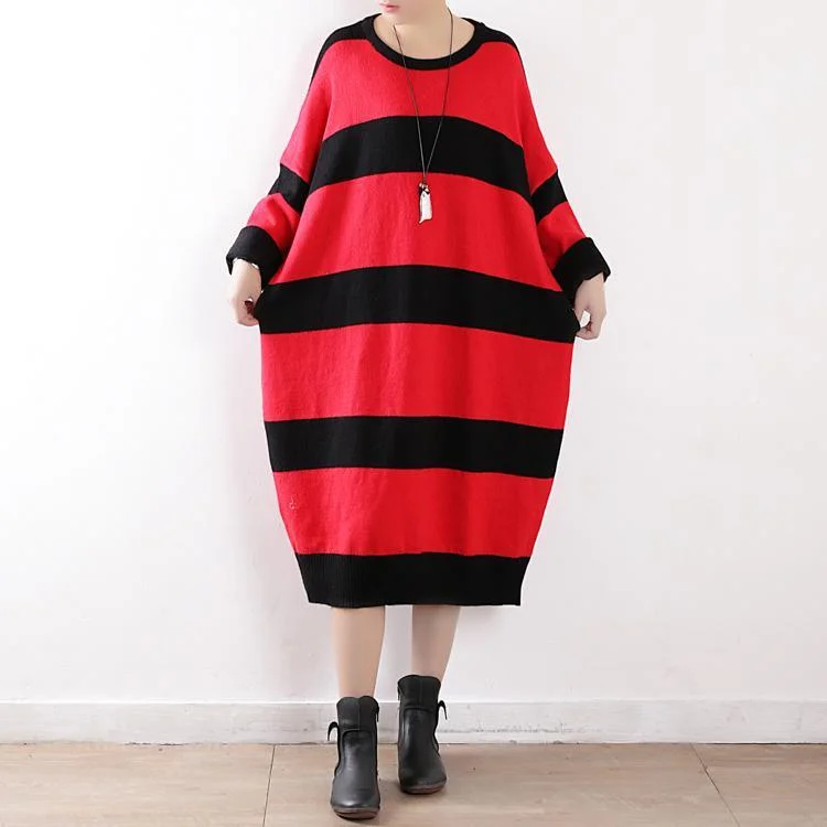 stylish red striped spring dresses plus size o neck spring dresses Batwing Sleeve pullover Cable Knit Chunky stylish red striped spring dresses plus size o neck spring dresses Batwing Sleeve pullover Cable Knit Chunky