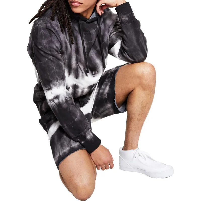 Sun + Stone Mens     Fleece Long Sleeve Hoodie Hoodie with V-Neck Classic Versatile
