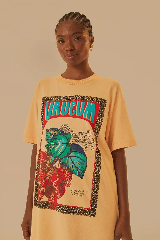 Urucum Relaxed T-Shirt Chenille Fabric Brocade Fabric Lace Fabric