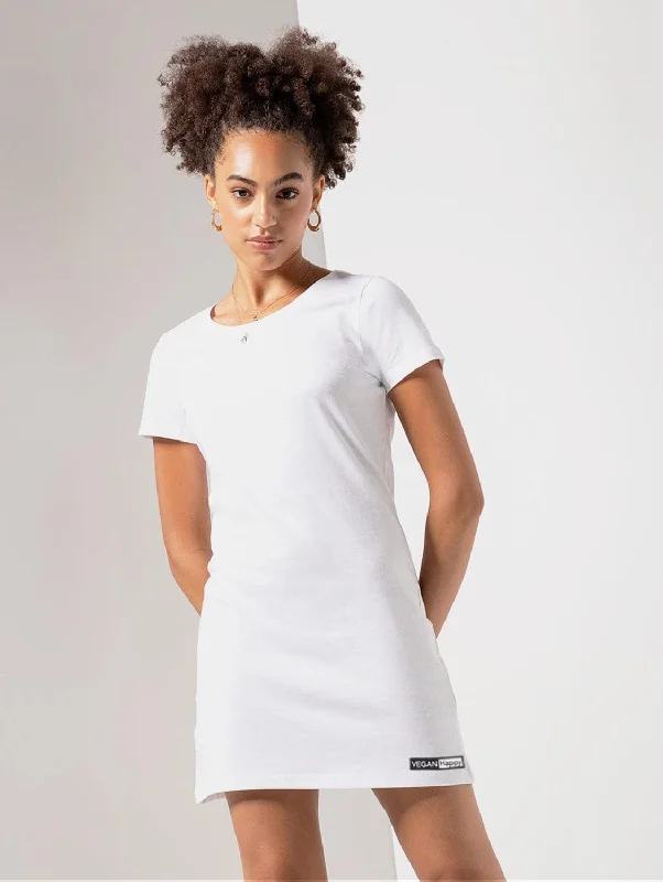 Vegan Women's T-Shirt Dress | Multiple Colours Wool Fabric Cashmere Fabric Tweed Fabric