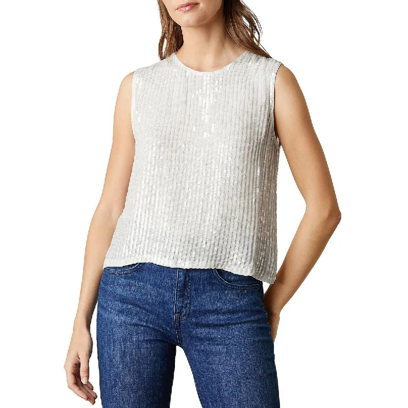 VELVET BY GRAHAM & SPENCER Womens Sequined Sleeveless Tank Top sage tank top