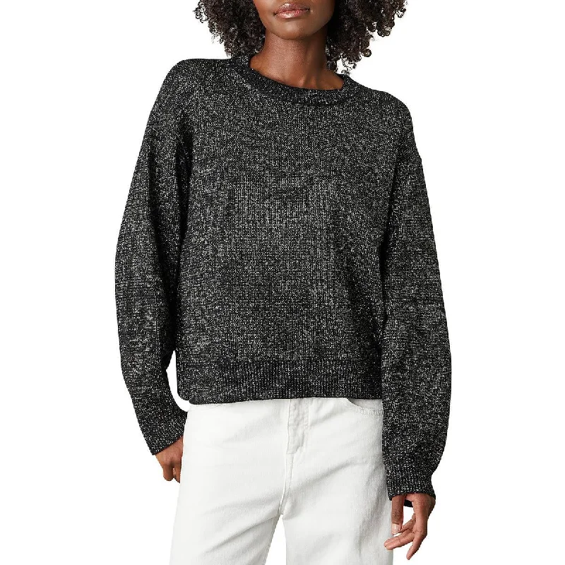 VELVET BY GRAHAM & SPENCER Womens Hallie Metallic Crewneck Pullover Sweater V-Neck Stylish Pullover VELVET BY GRAHAM & SPENCER Womens Hallie Metallic Crewneck Pullover Sweater V-Neck Stylish Pullover