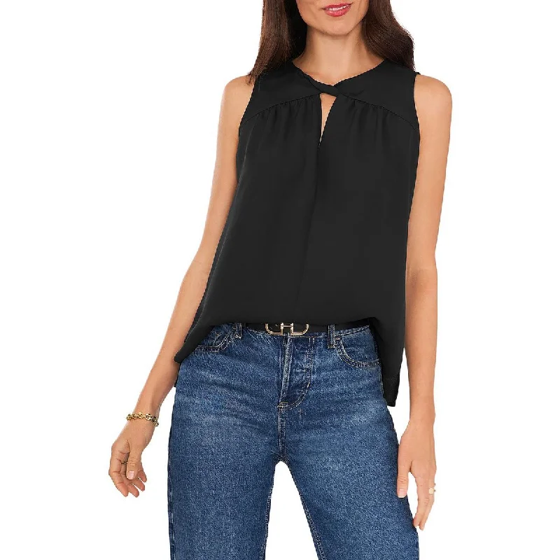 Vince Camuto Womens Twist Neck Key Hole Tank Top halter tank top