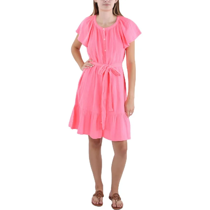 Vineyard Vines Womens Cotton Belted Sweatshirt Dress Hoodie with Pocket Utility Practical Vineyard Vines Womens Cotton Belted Sweatshirt Dress Hoodie with Pocket Utility Practical