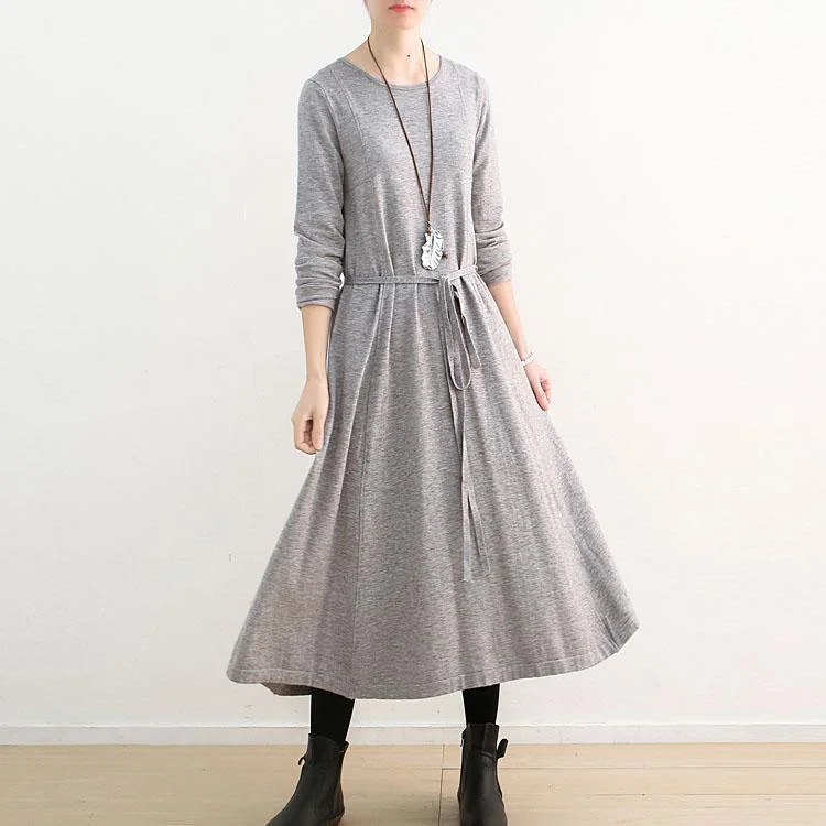 vintage gray knit dresses oversized o neck spring dresses boutique tie waist pullover sweater Sabrina Neck Pullover vintage gray knit dresses oversized o neck spring dresses boutique tie waist pullover sweater Sabrina Neck Pullover