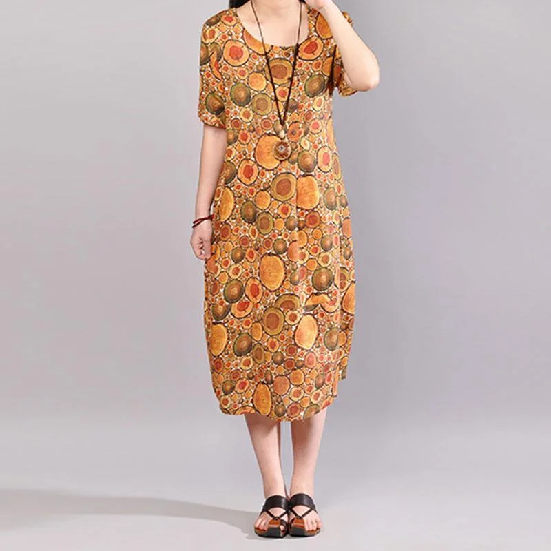 vintage natural cotton dress oversized Women Printed Summer Short Sleeve Pullover Dress Open Neck Pullover vintage natural cotton dress oversized Women Printed Summer Short Sleeve Pullover Dress Open Neck Pullover