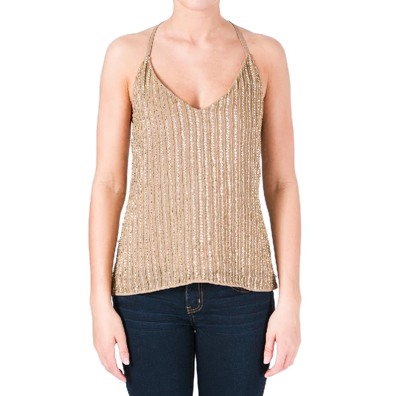 W118 by Walter Baker Womens Whitney Chiffon Embellished Tank Top stretchy tank top