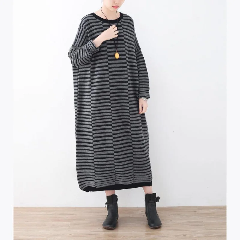 Warm striped knit dresses casual patchwork sweater casual gray pullover sweater Mock Neck Pullover Warm striped knit dresses casual patchwork sweater casual gray pullover sweater Mock Neck Pullover