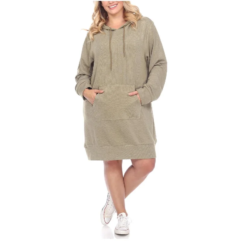 White Mark Womens Plus Cozy Comfy Sweatshirt Dress Hoodie with Elastic Waist Stretchable Comfortable White Mark Womens Plus Cozy Comfy Sweatshirt Dress Hoodie with Elastic Waist Stretchable Comfortable