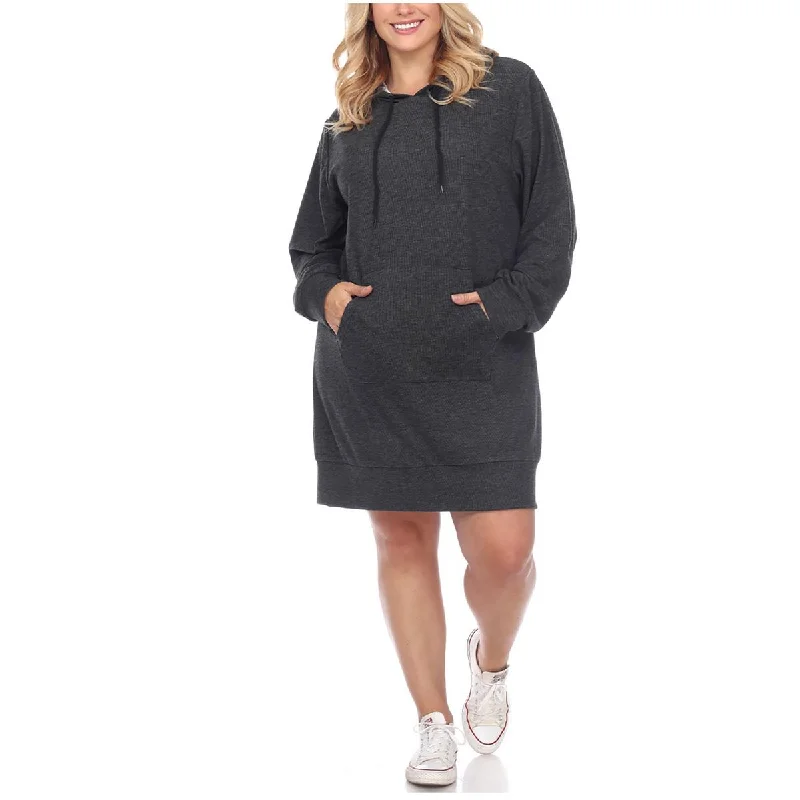 White Mark Womens Plus Hoodie Above Knee Sweatshirt Dress Hoodie with Hem Ribbing Snug Secure White Mark Womens Plus Hoodie Above Knee Sweatshirt Dress Hoodie with Hem Ribbing Snug Secure