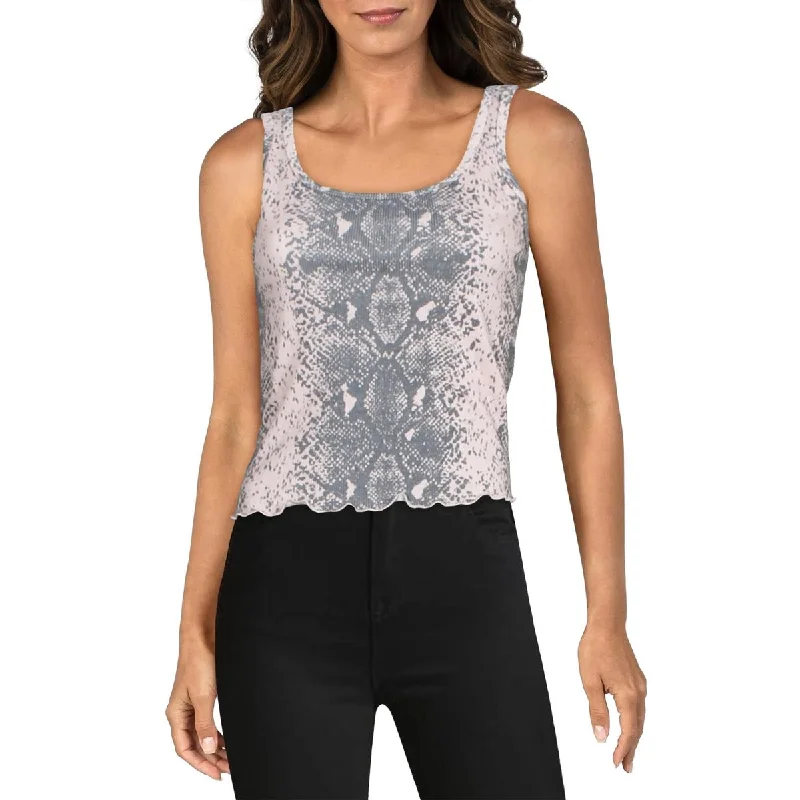 Wildfox Womens Delta Ribbed Knit Snake Print Tank Top floral tank top