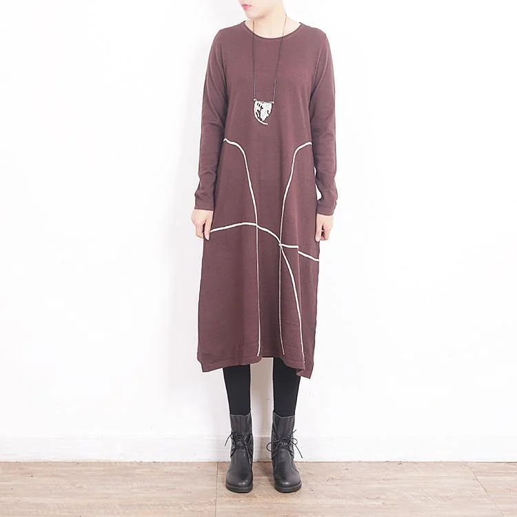 winter fashion brown sweater dress casual O neck pullover sweater top quality baggy pullover sweater Deep Neck Pullover winter fashion brown sweater dress casual O neck pullover sweater top quality baggy pullover sweater Deep Neck Pullover