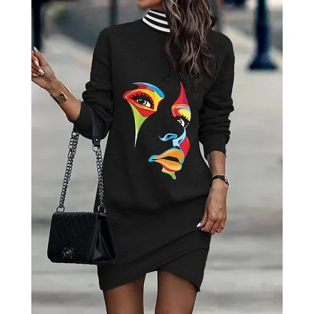 Women‚Äòs Turtleneck Sweatshirt Dress Hoodie with Logo Branding Identity
