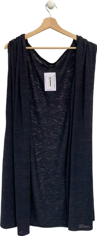 Yours Black Sleeveless Cardigan UK XXXL Glossy Satin Silk