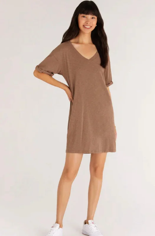 Zsupply v neck T-Shirt dress Basic T-Shirt Crew Neck Short Sleeve