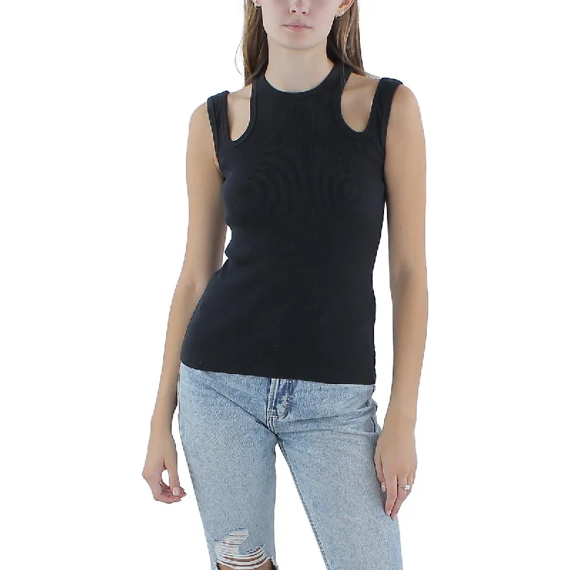 A.W.A.K.E MODE Womens Organic Cotton Blend Cutout Tank Top trendy tank top