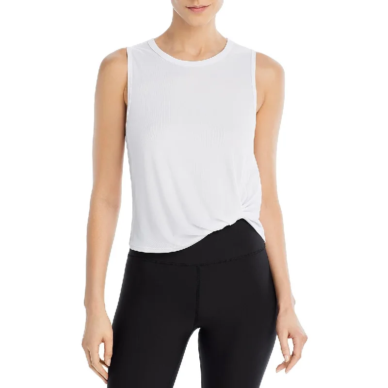 Aqua Womens Ribbed  Tank Top crew neck tank