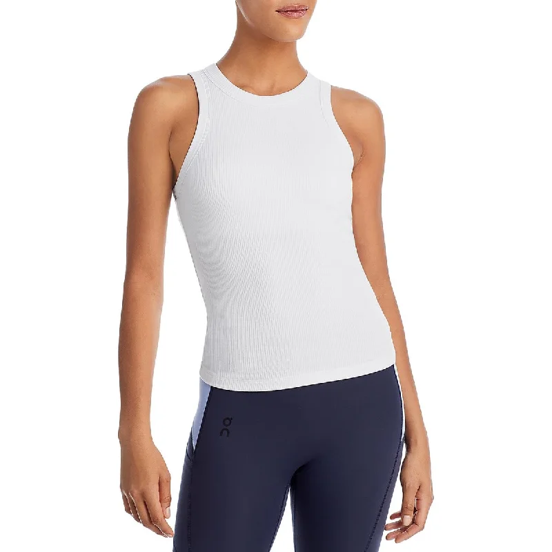 Aqua Womens Ribbed Stretch Tank Top sheer tank top