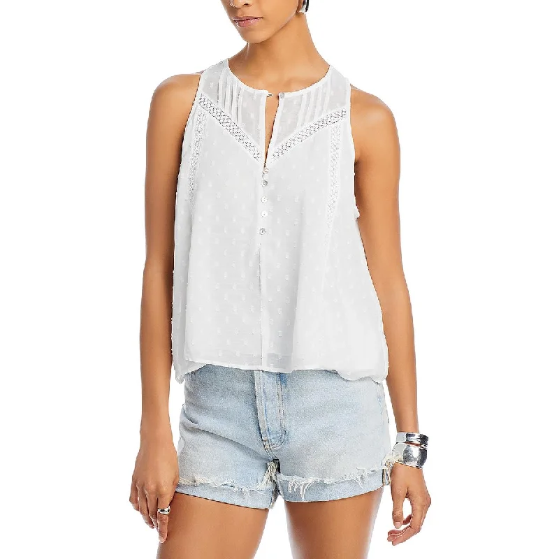 Aqua Womens Sleeveless Sheer Tank Top cute tank top