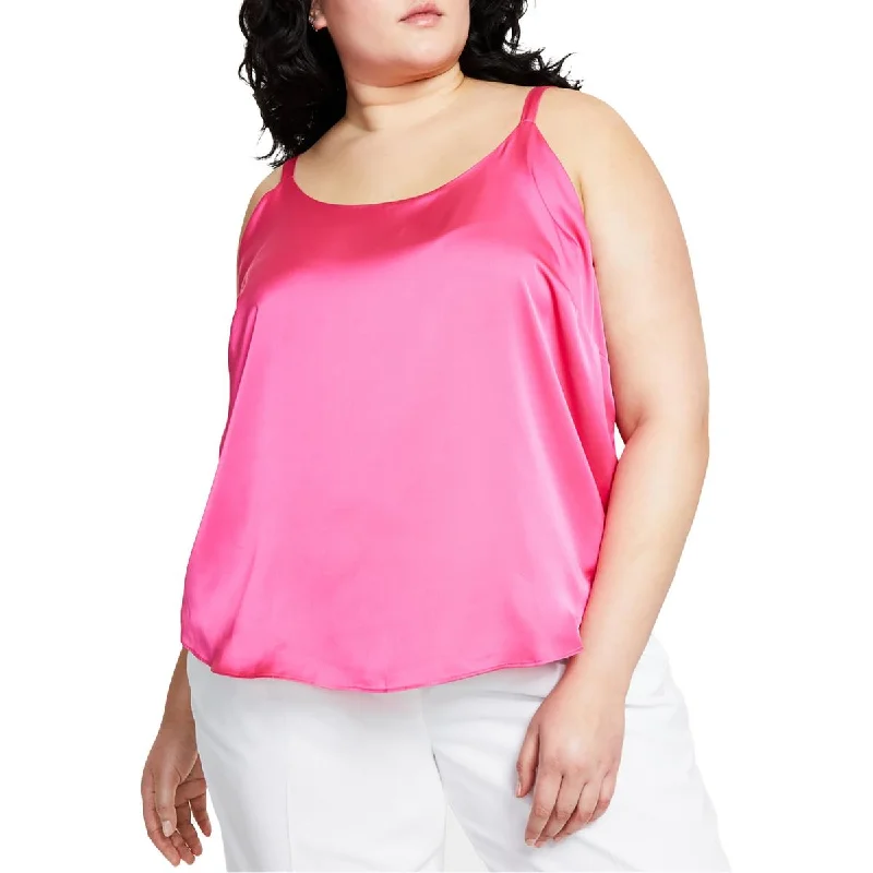 Bar III Womens Plus Scoop Neck Sleeveless Tank Top cold shoulder tank