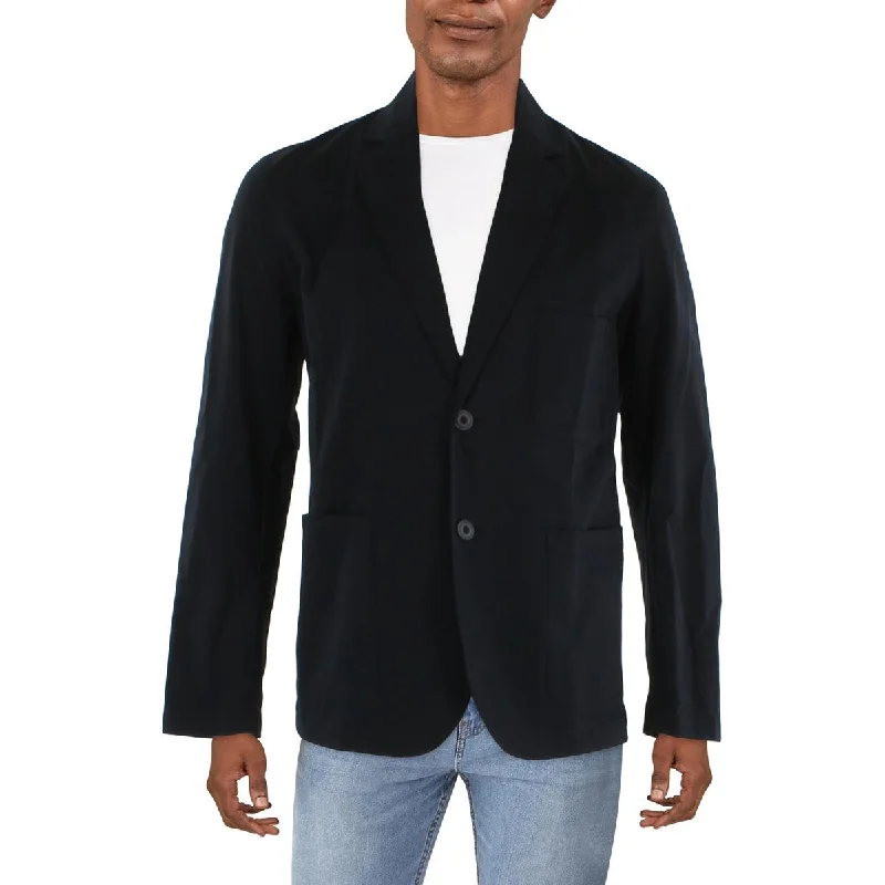 Calvin Klein Mens Long Sleeve Business Sportcoat Sleek Leather Jacket