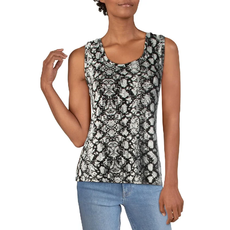Carmen Marc Valvo Womens Printed Knit Tank Top modal blend tank