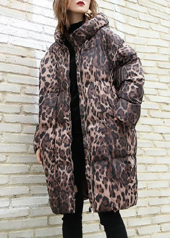 Casual Leopard women plus size Coats winter hooded zippered outwear Warm Hooded Poncho Casual Leopard women plus size Coats winter hooded zippered outwear Warm Hooded Poncho