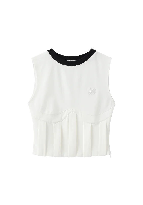 Chevron Pleated Bustier Tank Top chic tank top