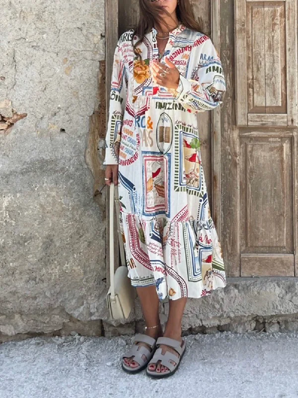 Specialized Pattern Print Charming Cardigan Midi Dress Chenille Brocade Lace